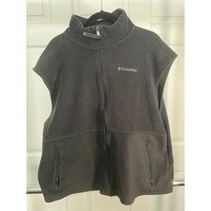 Columbia Fleece Vest Black 1X XLarge Blue Tag